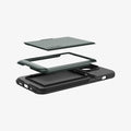 ACS04983 - iPhone 14 Pro Case Slim Armor CS in abyss green showing the multiple layers of card slot in back