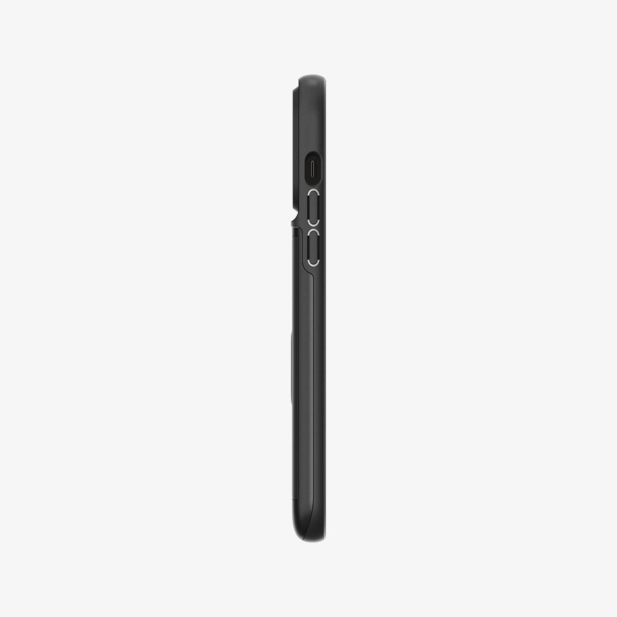 ACS04982 - iPhone 14 Pro Case Slim Armor CS in metal slate showing the side with volume controls