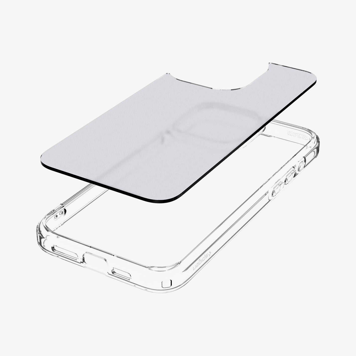 ACS06708  - iPhone 15 Pro Case Ultra Hybrid Frost Clear showing the back and highlighting the frosted back