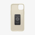 ACS06642 - iPhone 15 Plus Case Thin Fit in mute beige showing the inside of case