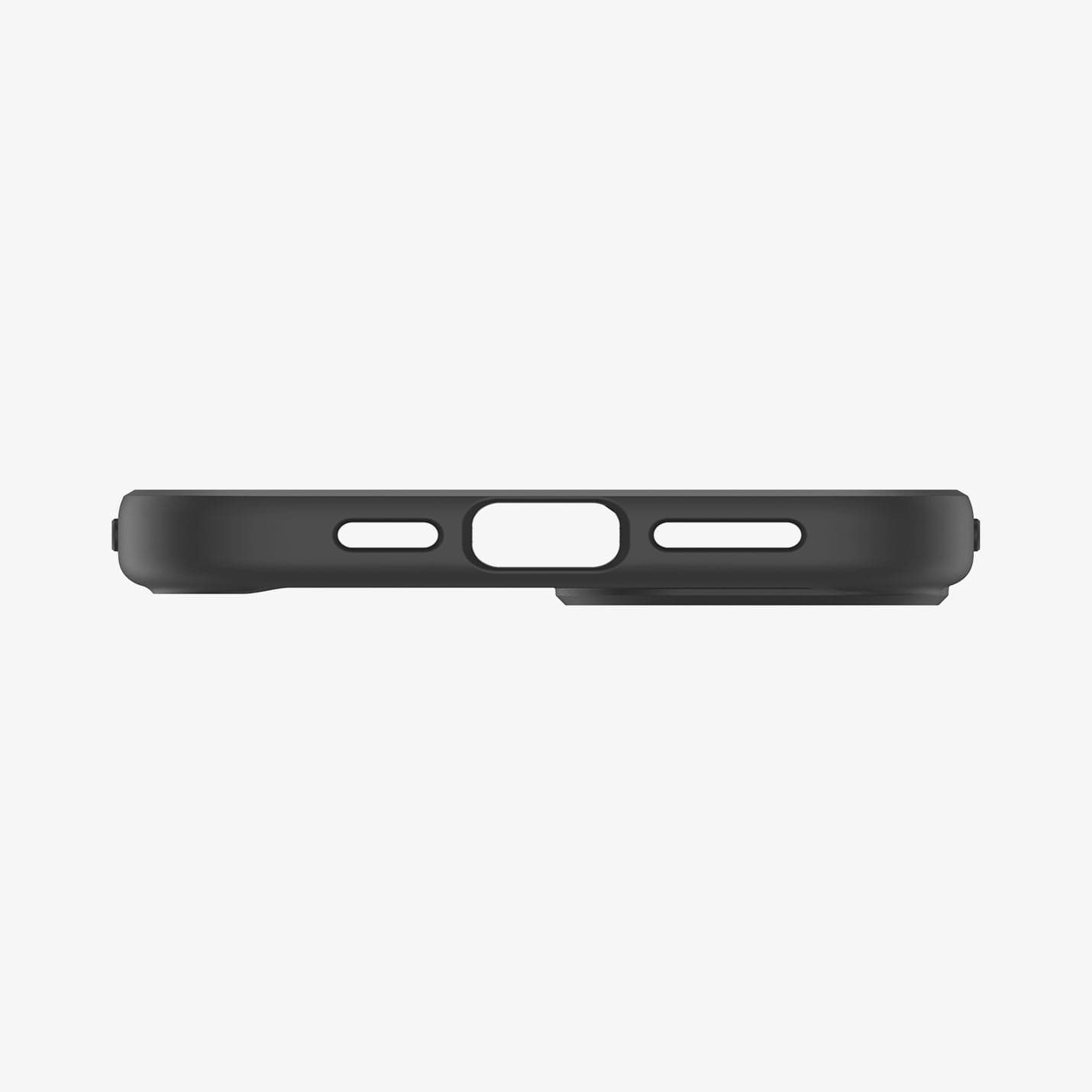 ACS06657 - iPhone 15 Plus Case Ultra Hybrid in matte black showing the bottom with precise cutouts