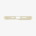ACS06658 - iPhone 15 Plus Case Ultra Hybrid in mute beige showing the bottom with precise cutouts