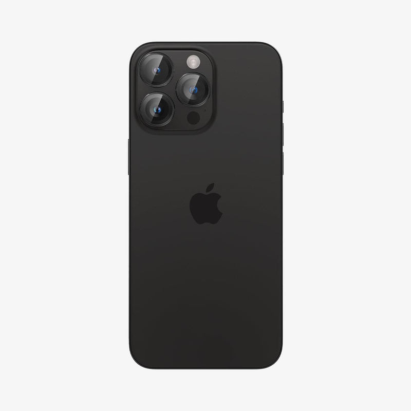 AGL05205 - iPhone 16 Pro / 16 Pro Max Optik Pro Lens Protector in black showing the back