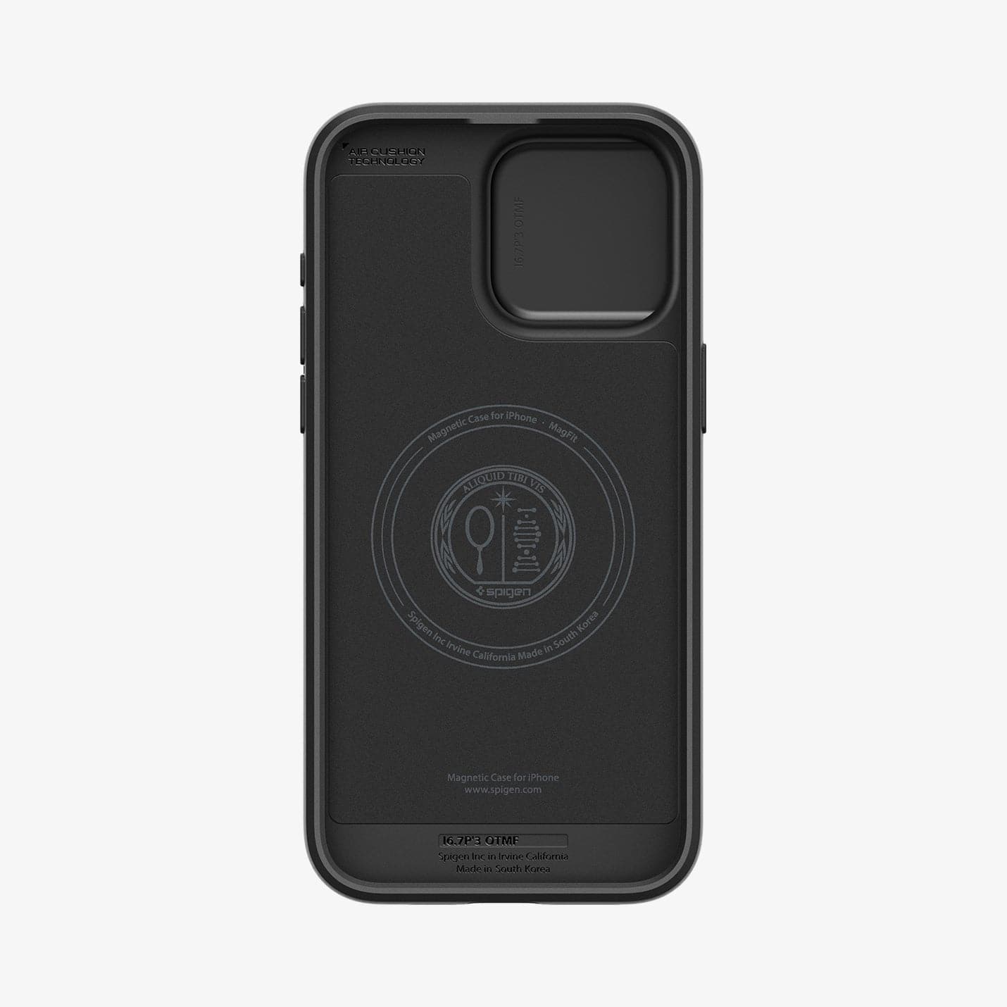 ACS06599 - iPhone 15 Pro Max Case Optik Armor (MagFit) in black showing the inside of case