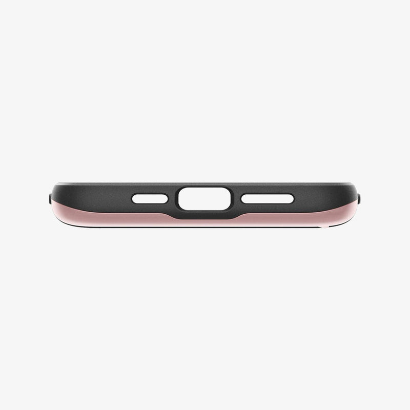 ACS04836 - iPhone 14 Pro Max Case Slim Armor CS in rose gold showing the bottom with precise cutouts