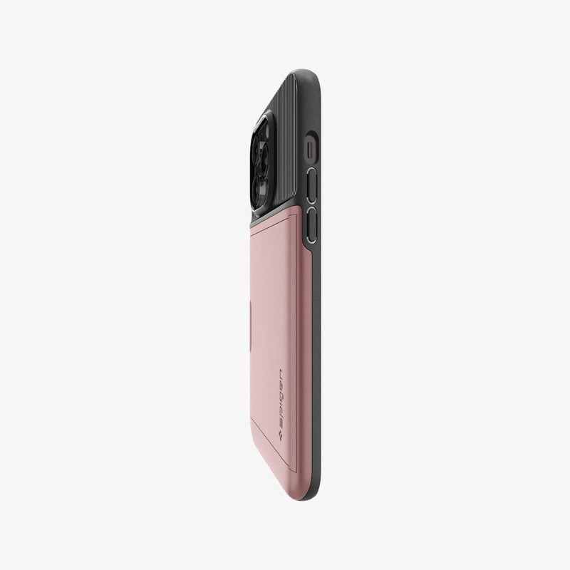 ACS04836 - iPhone 14 Pro Max Case Slim Armor CS in rose gold showing the side and partial back