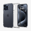 ACS06567 -  iPhone 15 Pro Max Case Ultra Hybrid in frost clear showing the back and front