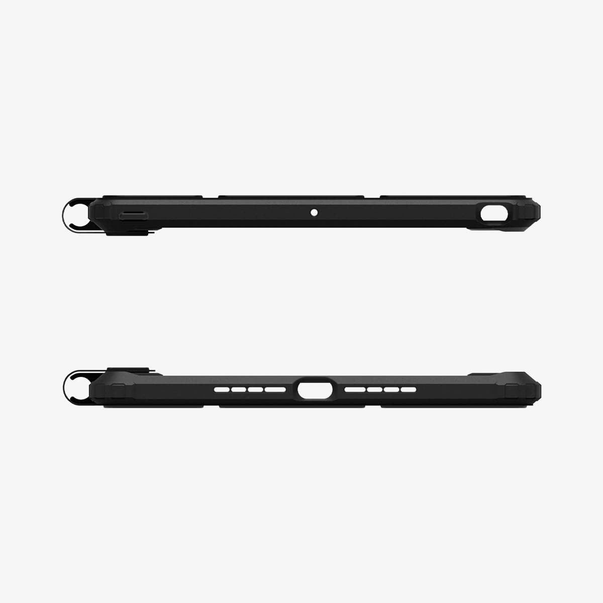 ACS03906 - iPad 10.2" Case Ultra Hybrid Pro in black showing the top and bottom with precise cutouts