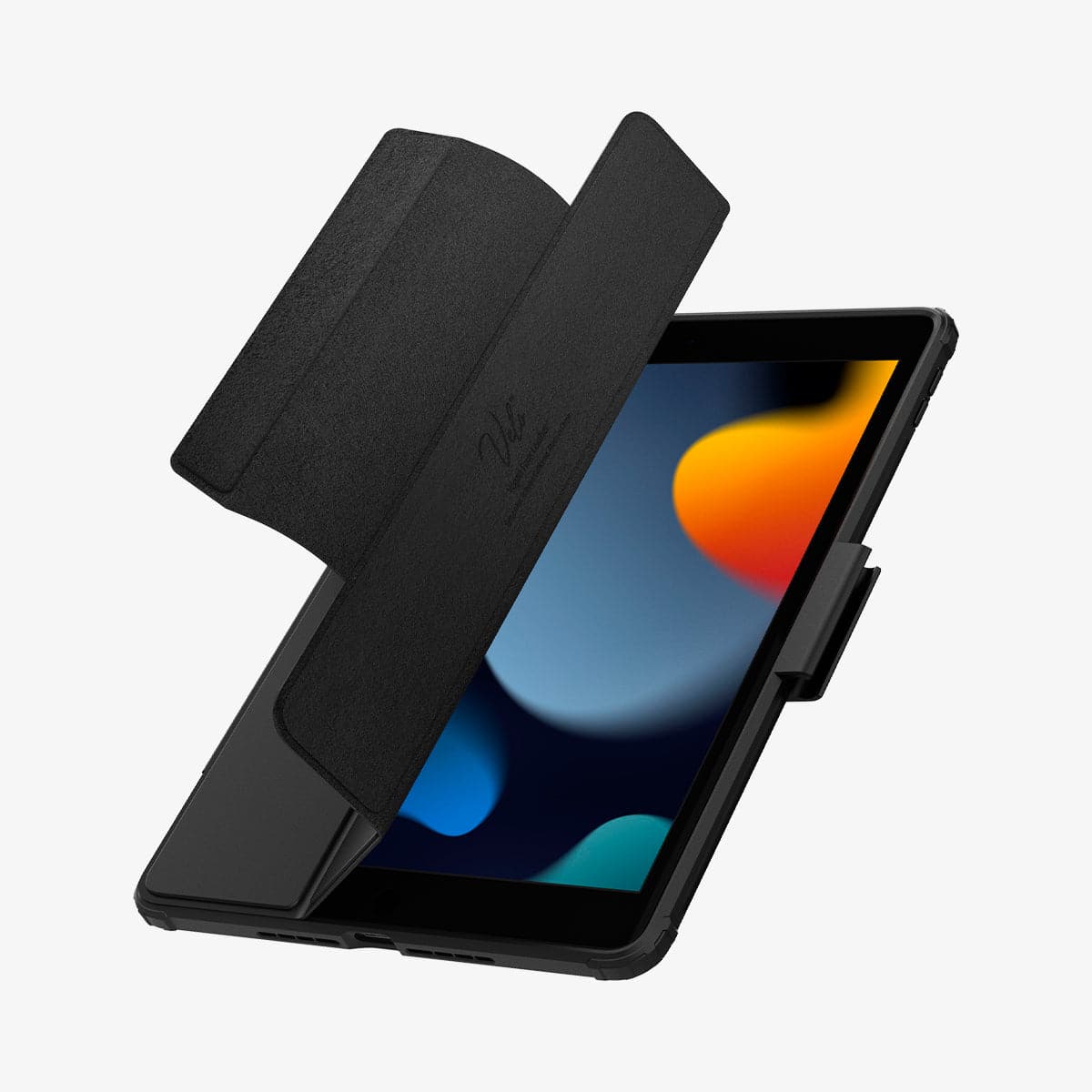 ACS03906 - iPad 10.2" Case Ultra Hybrid Pro in black showing the front with cover half open