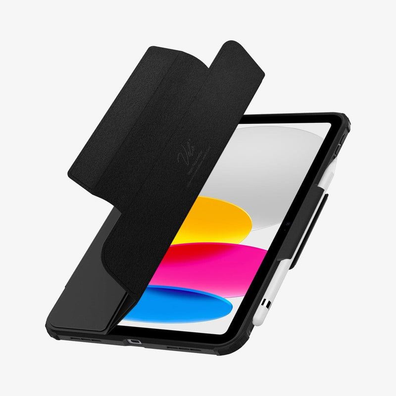 ACS05416 - iPad 10.9" Case Ultra Hybrid Pro in black showing the front with cover half open