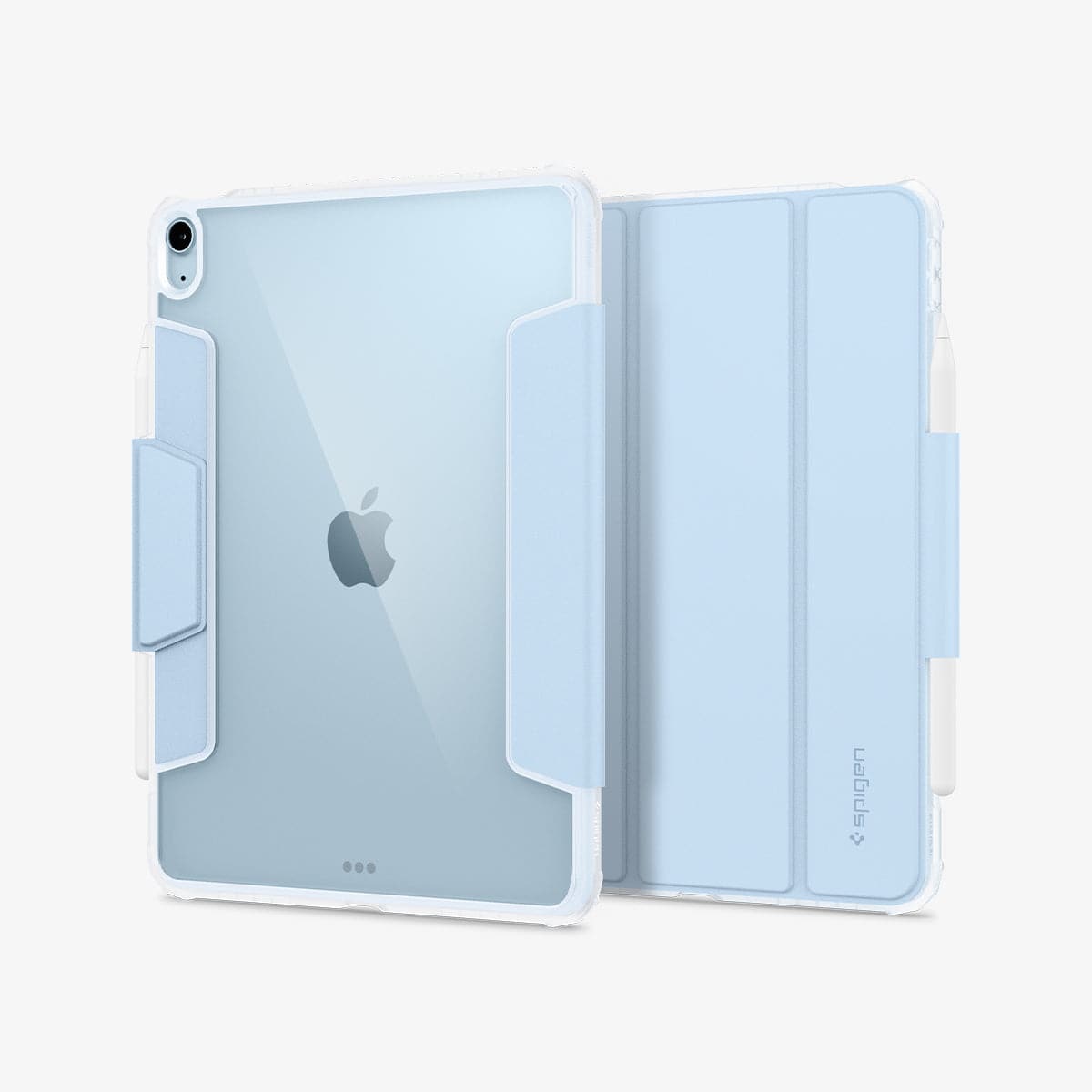 ACS02698 - iPad Air 10.9" (2022 / 2020) Case Ultra Hybrid Pro in sky blue showing the back and front