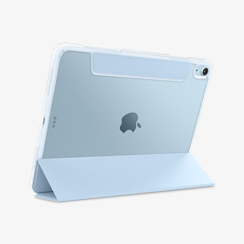 ACS02698 - iPad Air 10.9" (2022 / 2020) Case Ultra Hybrid Pro in sky blue showing the back with device propped up by built in kickstand