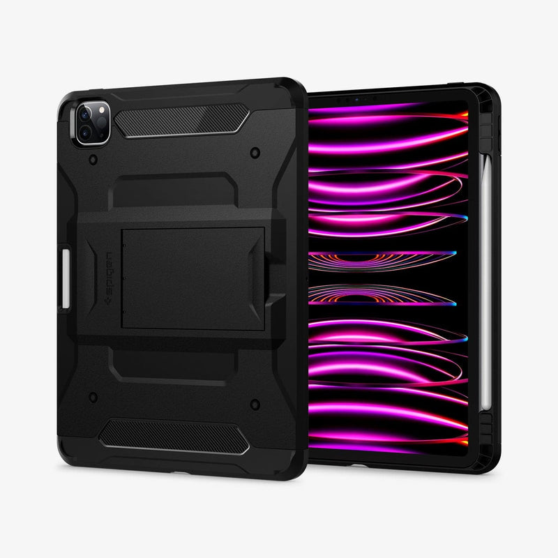 ACS01021 - iPad Pro 11" Case Tough Armor Pro in black showing the back and front