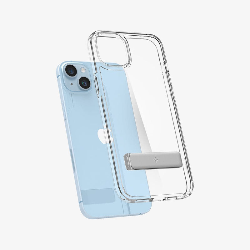 ACS05051 - iPhone 14 Case Ultra Hybrid S in crystal clear showing the back hovering slightly away from device