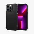ACS03258 - iPhone 13 Pro Case Liquid Air in matte black showing the back and front