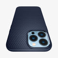 ACS03202 - iPhone 13 Pro Max Case Liquid Air in navy blue showing the back and top with a closeup of the camera