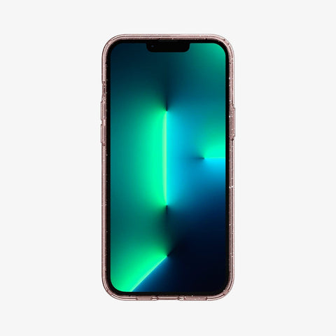 ACS03199 - iPhone 13 Pro Max Case Liquid Crystal Glitter in rose quartz showing the front