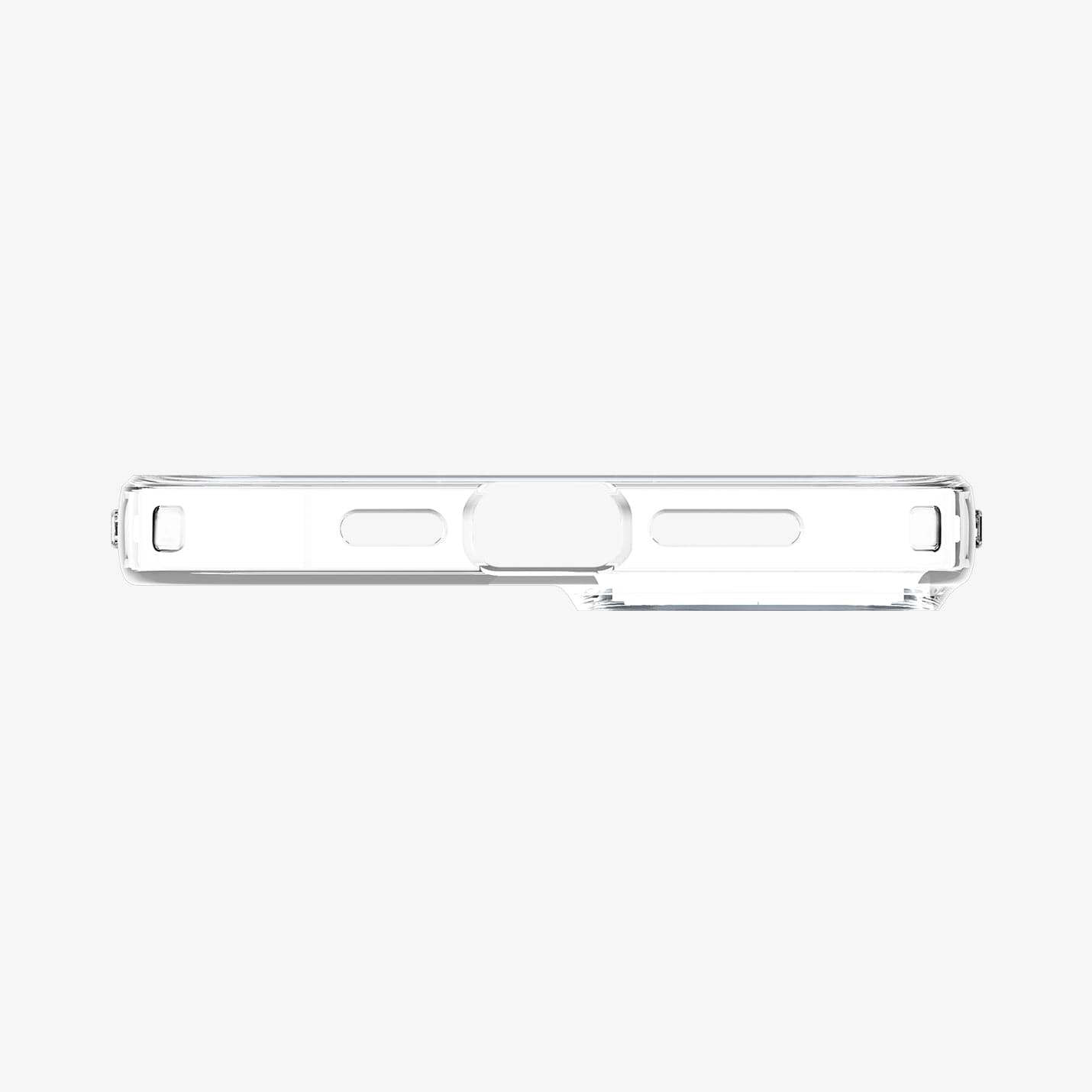 ACS05033 - iPhone 14 Case Liquid Crystal in crystal clear showing the bottom with precise cutouts