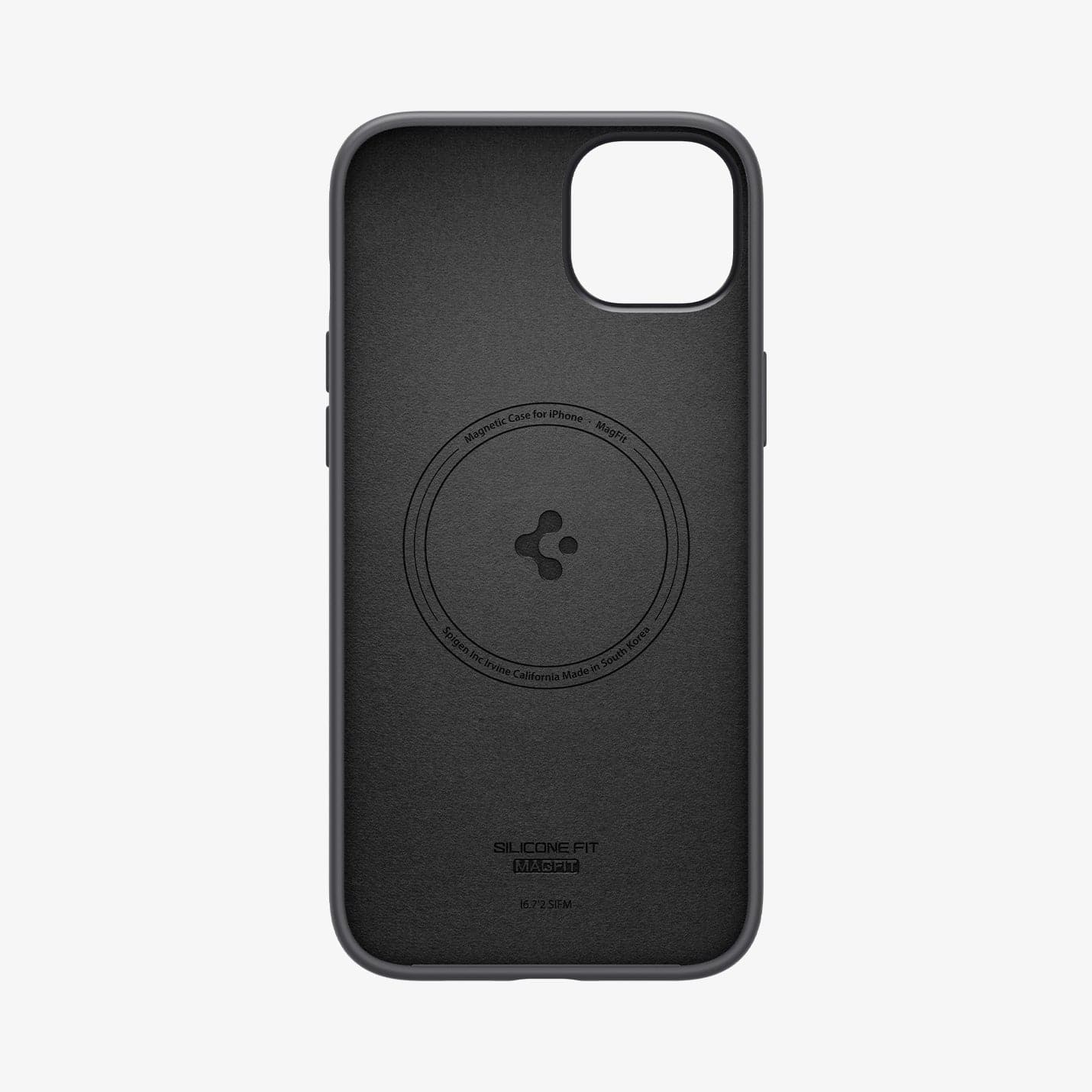 ACS04920 - iPhone 14 Plus Case Silicone Fit (MagFit) in black showing the inside of case