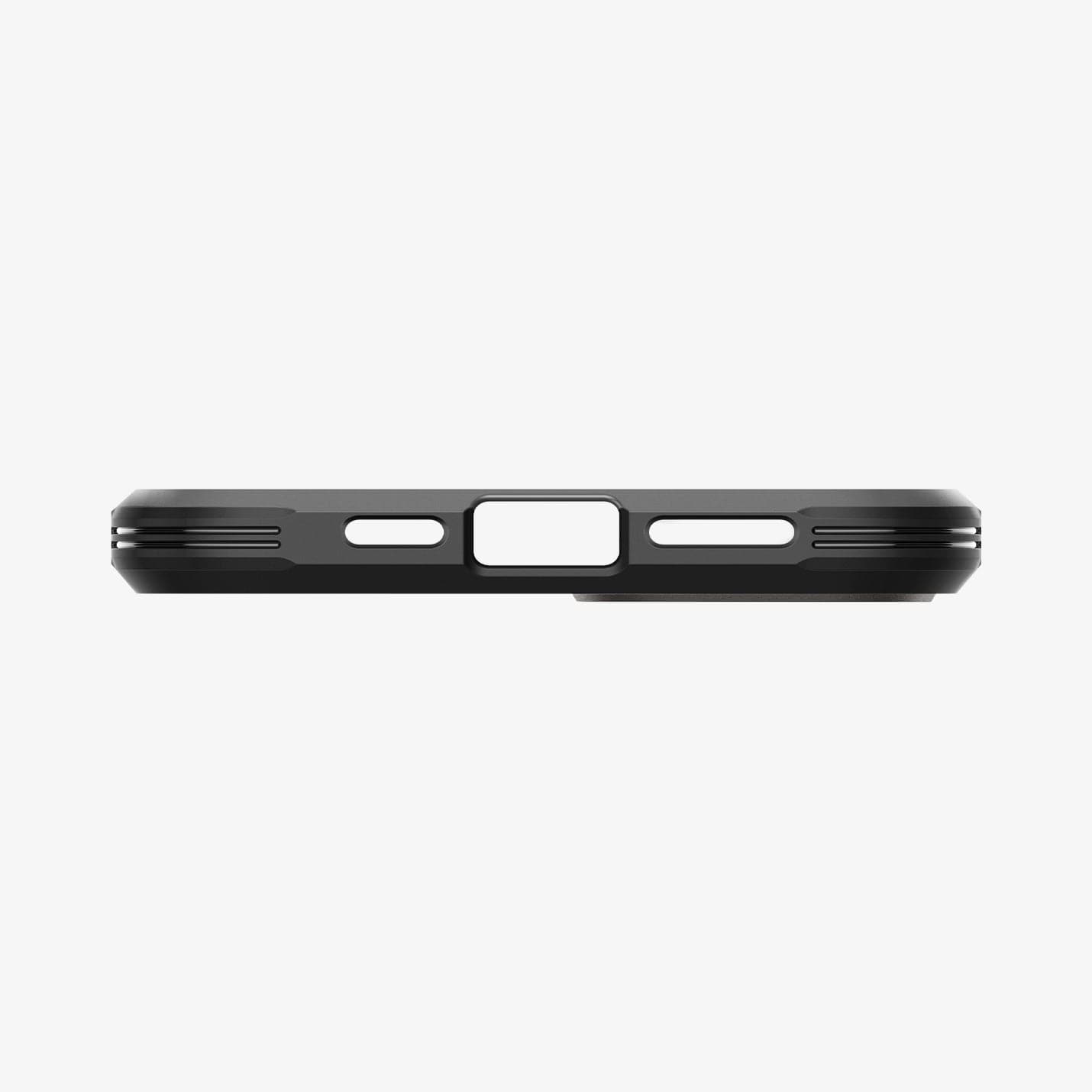 ACS04914 - iPhone 14 Plus Case Tough Armor (MagFit) in gunmetal showing the bottom with precise cutouts