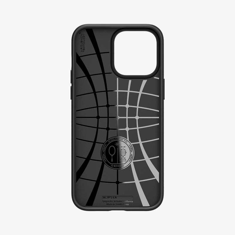 ACS04957 - iPhone 14 Pro Case Liquid Air in matte black showing the inside of case