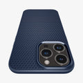 ACS04958 - iPhone 14 Pro Case Liquid Air in navy blue showing the back zoomed in to show the fine details