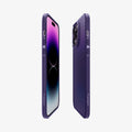 ACS05578 - iPhone 14 Pro Case Liquid Air in deep purple showing the sides, partial back and front