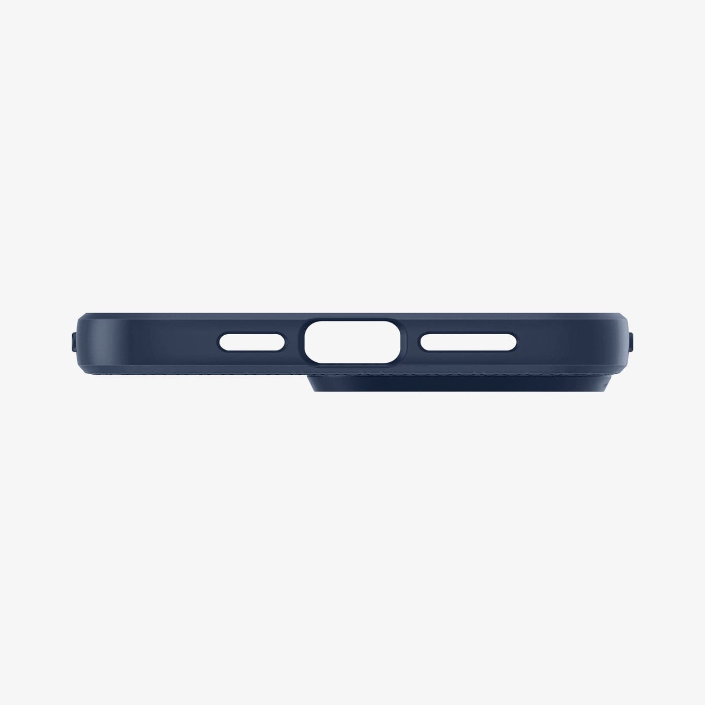 ACS04814 - iPhone 14 Pro Max Case Liquid Air in navy blue showing the bottom with precise cutouts