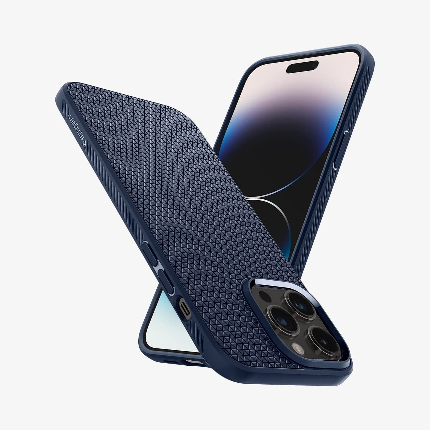ACS04814 - iPhone 14 Pro Max Case Liquid Air in navy blue showing the back, sides and front