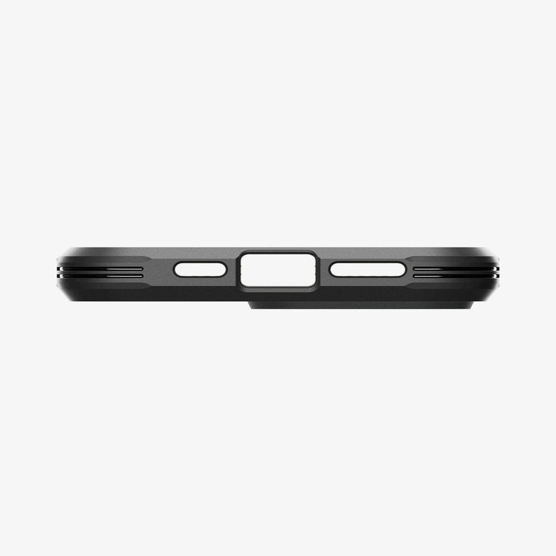 ACS04840 - iPhone 14 Pro Max Case Tough Armor (MagFit) in black showing the bottom with precise cutouts