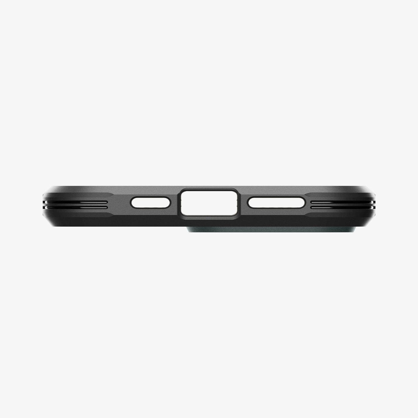 ACS04988 - iPhone 14 Pro Case Tough Armor (MagFit) in abyss green showing the bottom with precise cutouts