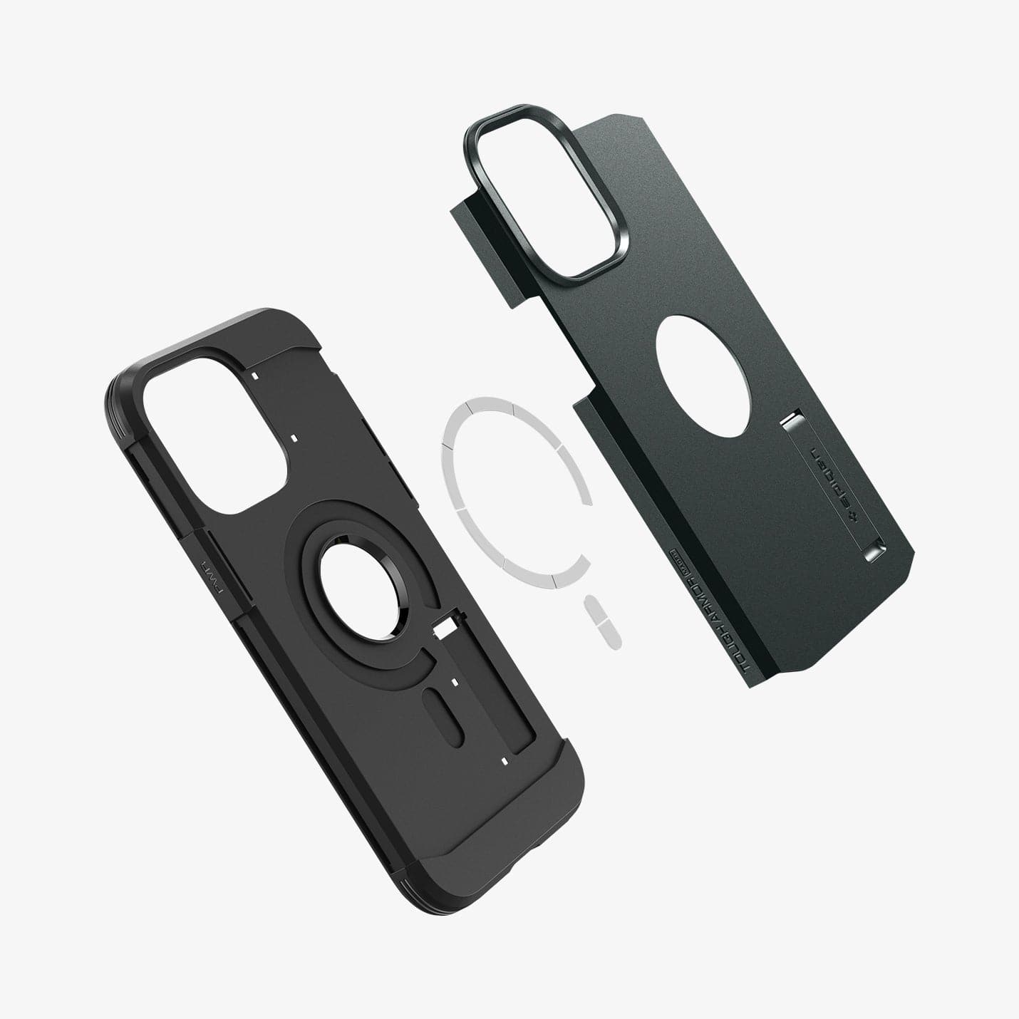 ACS04988 - iPhone 14 Pro Case Tough Armor (MagFit) in abyss green showing the multiple magsafe layers of back