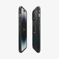 ACS04988 - iPhone 14 Pro Case Tough Armor (MagFit) in abyss green showing the sides, partial back and front