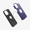 ACS05576 - iPhone 14 Pro Max Case Tough Armor (MagFit) in deep purple showing the multiple magsafe layers of back