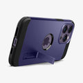 ACS05576 - iPhone 14 Pro Max Case Tough Armor (MagFit) in deep purple showing the device being propped up horizontally by built in kickstand