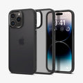 ACS04968 - iPhone 14 Pro Case Ultra Hybrid in frost black showing the back, inside and front