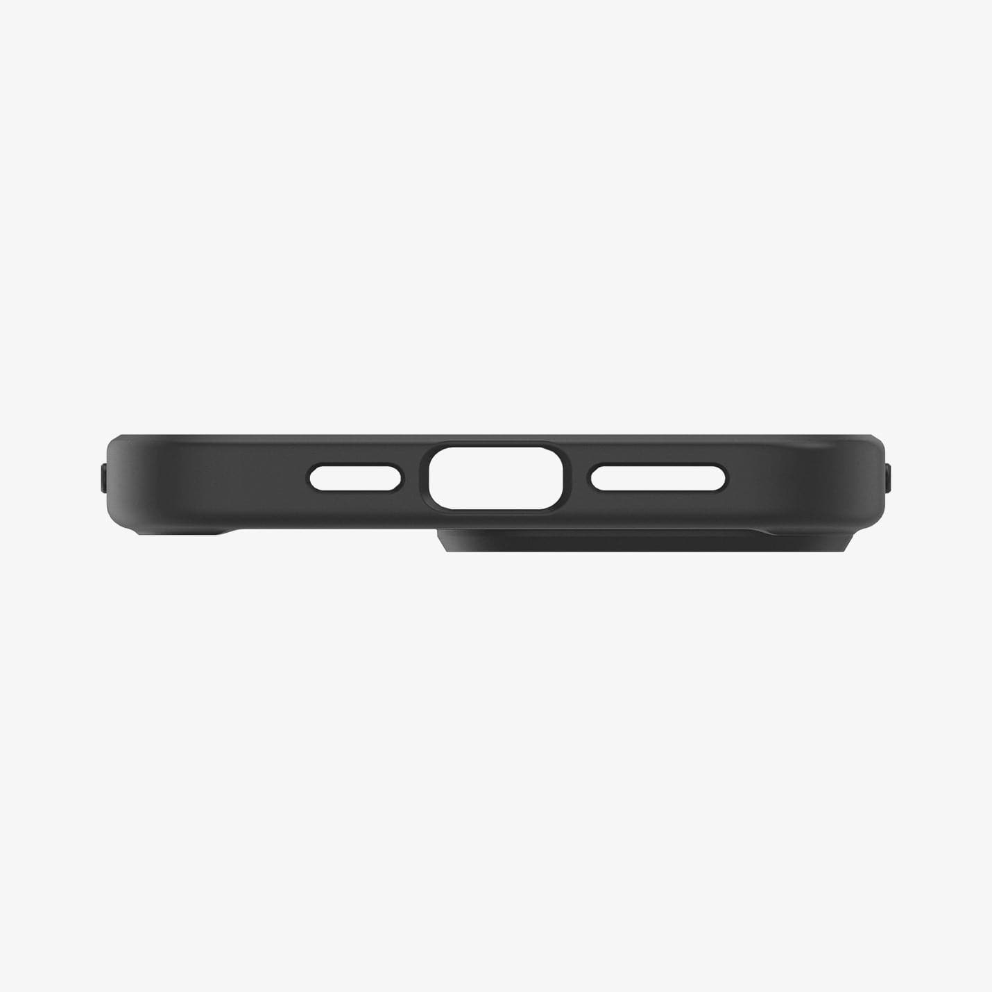 ACS04824 - iPhone 14 Pro Max Case Ultra Hybrid in frost black showing the bottom with precise cutouts