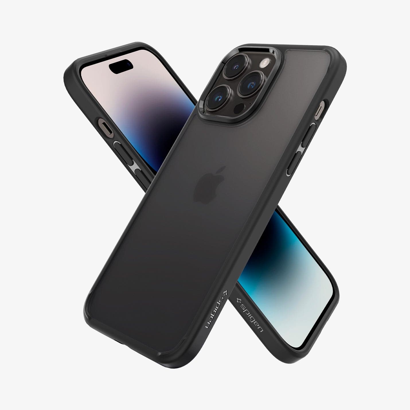 ACS04824 - iPhone 14 Pro Max Case Ultra Hybrid in frost black showing the back, sides and front