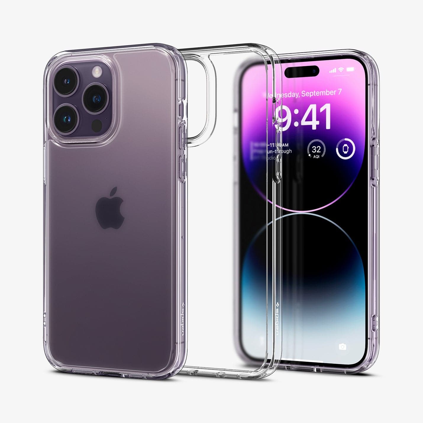 ACS04967 - iPhone 14 Pro Case Ultra Hybrid in frost clear showing the back, inside and front