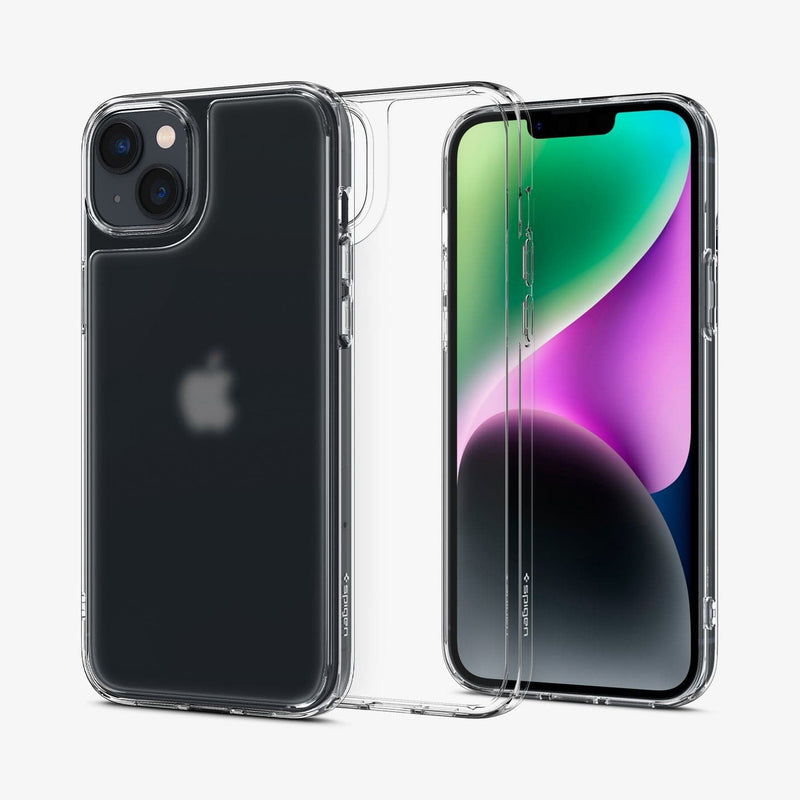 ACS04907 - iPhone 14 Plus Case Quartz Hybrid in matte clear showing the back, inside and front