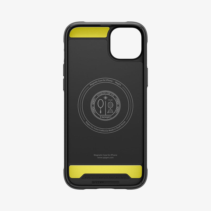 ACS05036 - iPhone 14 Case Rugged Armor (MagFit) in matte black showing the inside of case