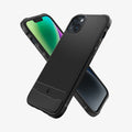ACS05036 - iPhone 14 Case Rugged Armor (MagFit) in matte black showing the back, sides and front