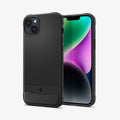 ACS05036 - iPhone 14 Case Rugged Armor (MagFit) in matte black showing the back and front