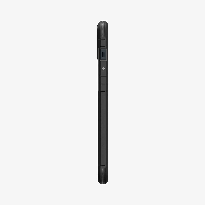 ACS05062 - iPhone 14 Case Tough Armor (MagFit) in black showing the side with volume controls