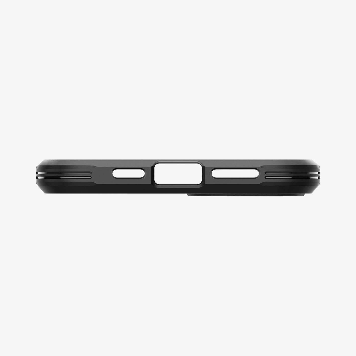 ACS05062 - iPhone 14 Case Tough Armor (MagFit) in black showing the bottom with precise cutouts