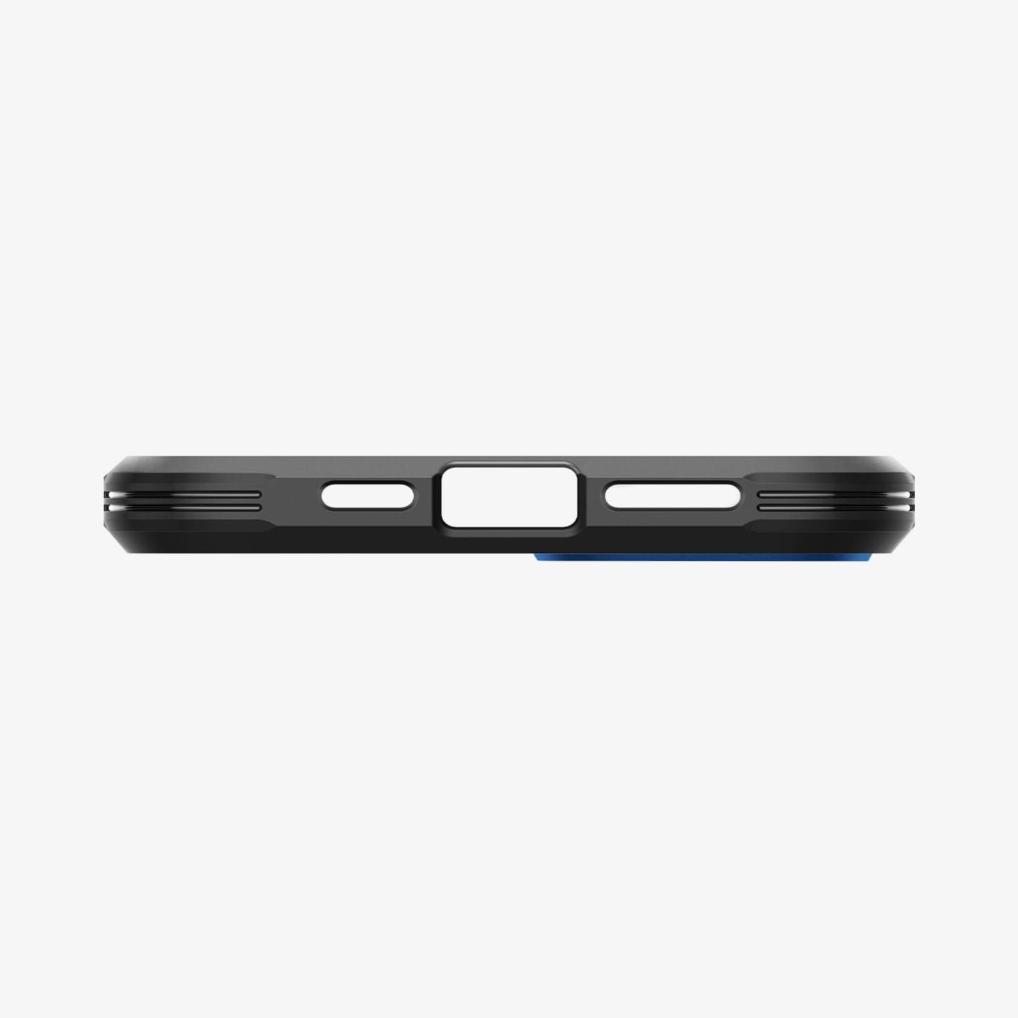 ACS05064 - iPhone 14 Case Tough Armor (MagFit) in navy blue showing the bottom with precise cutouts