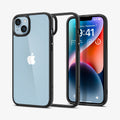ACS05041 - iPhone 14 Case Ultra Hybrid in matte black showing the back, inside and front
