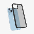ACS04901 - iPhone 14 Plus Case Ultra Hybrid in frost black showing the back hovering slightly away from device