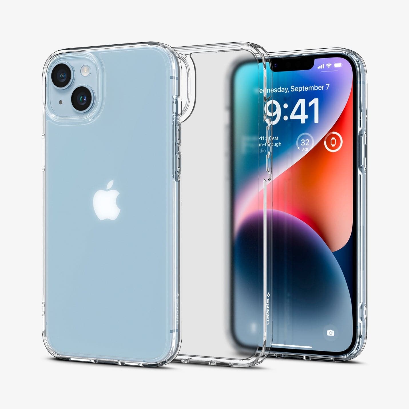 ACS04900 - iPhone 14 Plus Case Ultra Hybrid in frost clear showing the back, inside and front