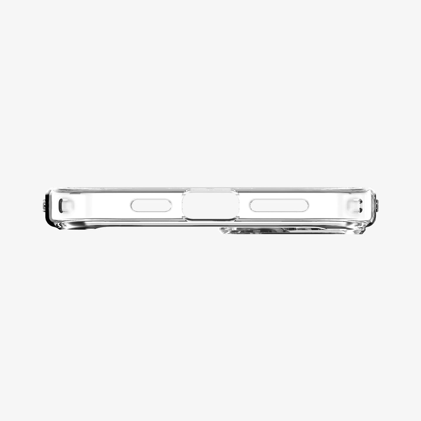 ACS04900 - iPhone 14 Plus Case Ultra Hybrid in frost clear showing the bottom with precise cutouts